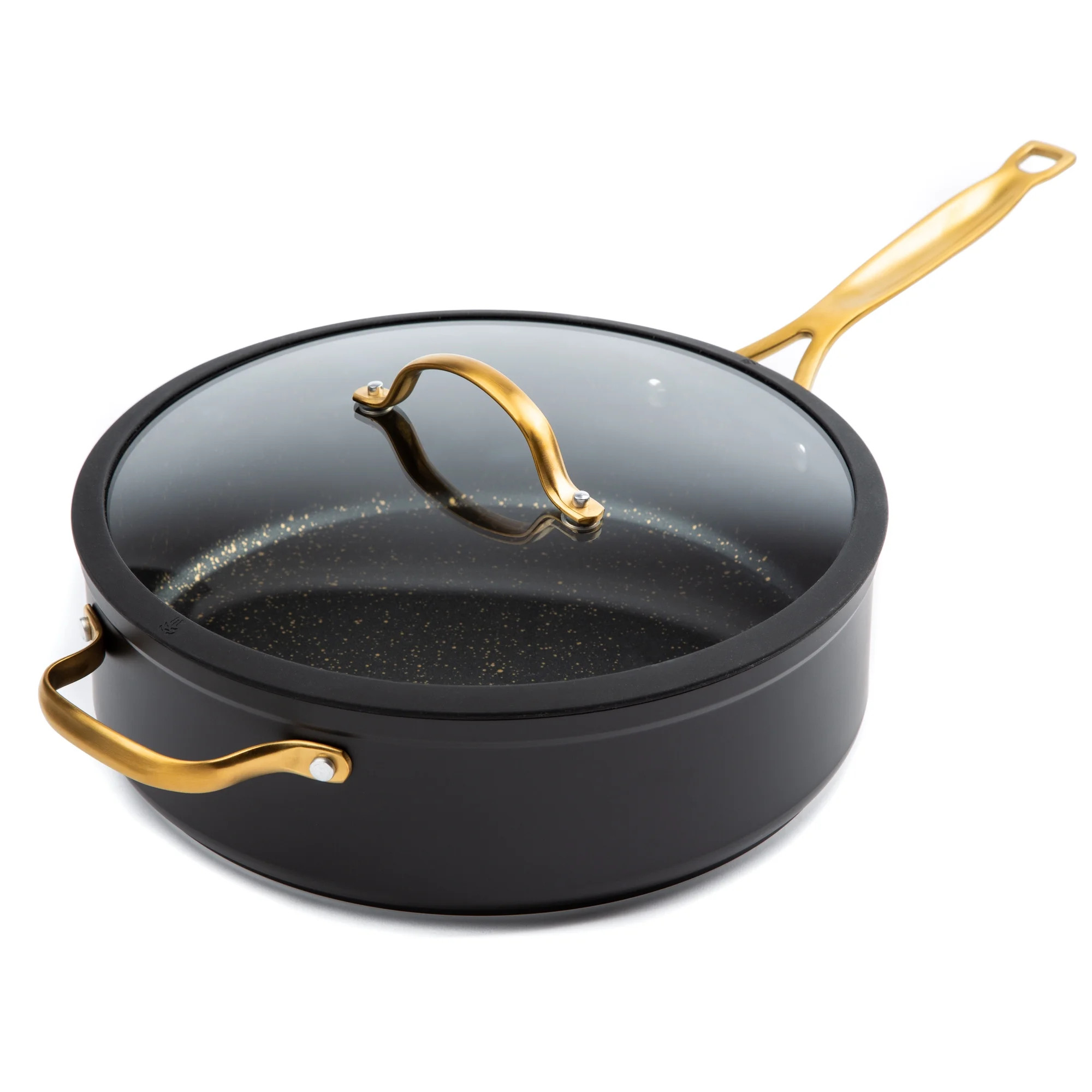 Thyme & Table Non-Stick 5 Quart Gold Saute Pan with Glass Lid | Walmart (US)