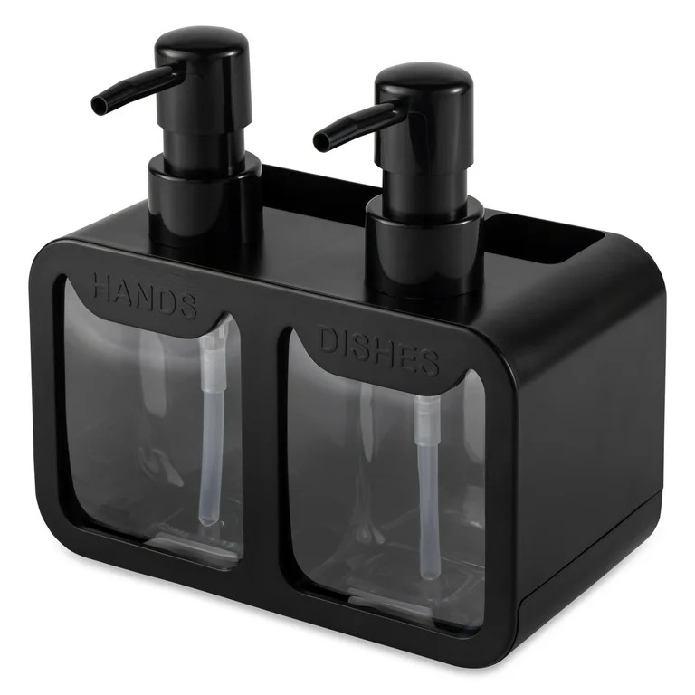 Thyme & Table 2-in-1 Dual Soap Pump and Caddy, Black | Walmart (US)