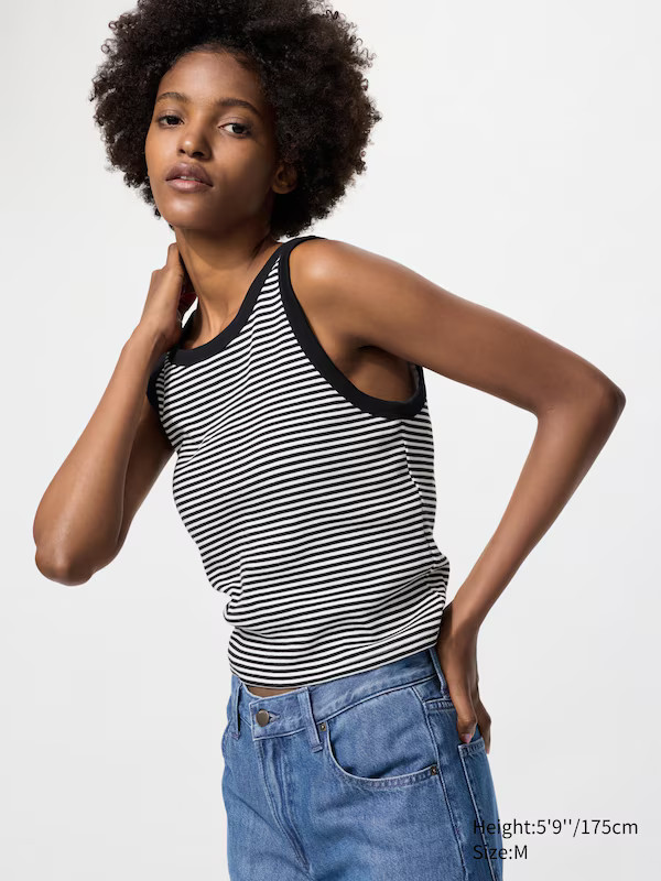 Ribbed Cropped Sleeveless Bra Top | UNIQLO (UK)