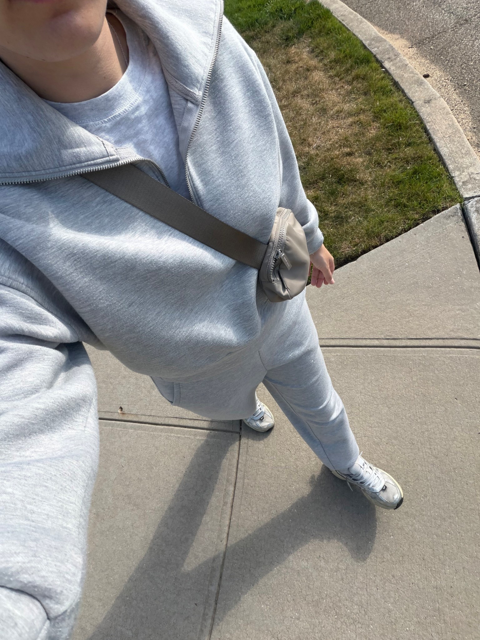 My favorite outfit of the day for errands / every day easy casual that lasts from the fall through winter & spring.
Matching set
Sweatsuit
Gray sweatpants
Joggers
Pullover
Old navy
Belt bag
Nike sneakers 

#LTKdayinmylife #LTKMothersDay #LTKootd