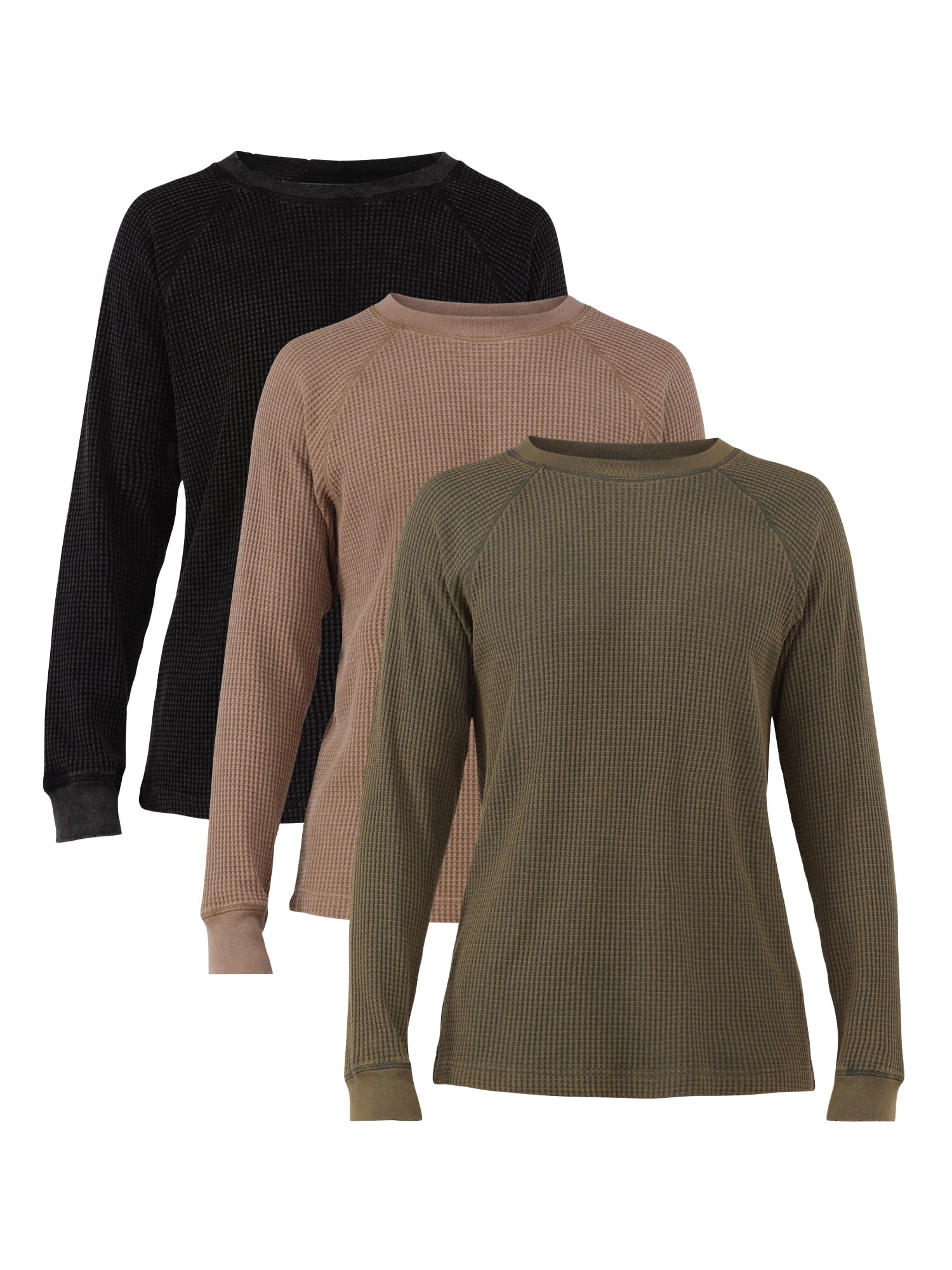 No Boundaries Men's & Big Men's Thermal Shirt with Raglan Sleeves, 3-Pack, Sizes XS-5XL | Walmart (US)