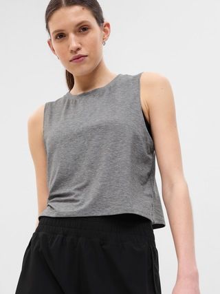 GapFit Recycled Breathe Cropped Muscle Tank Top | Gap (US)