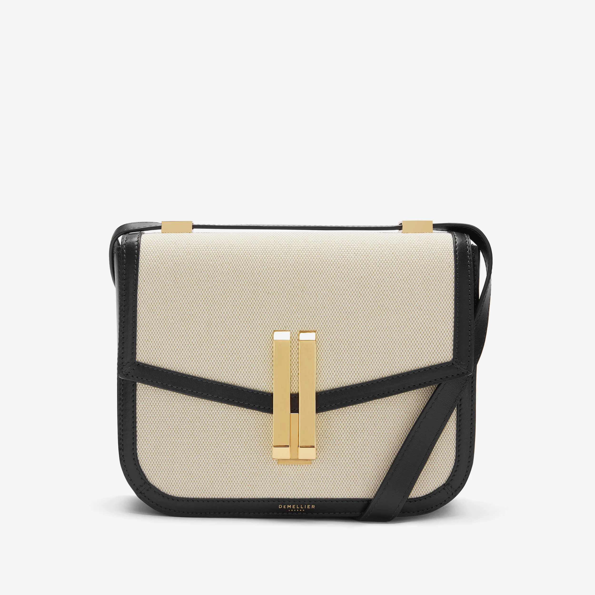 The Vancouver | Salt & Pepper Canvas Black Smooth | Demellier | DeMellier