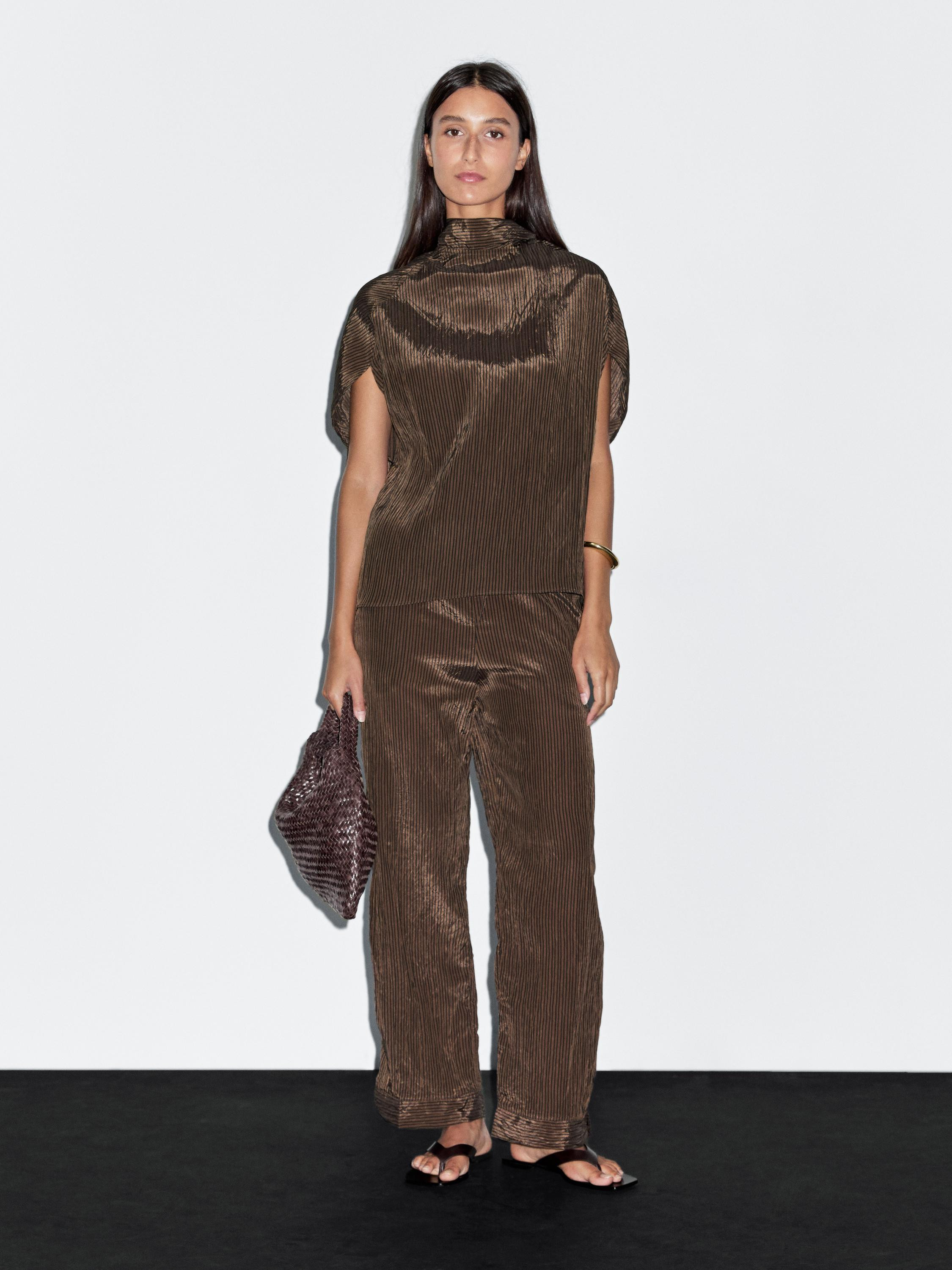 Pinstripe trousers · Brown · Dressy | Massimo Dutti | Massimo Dutti US