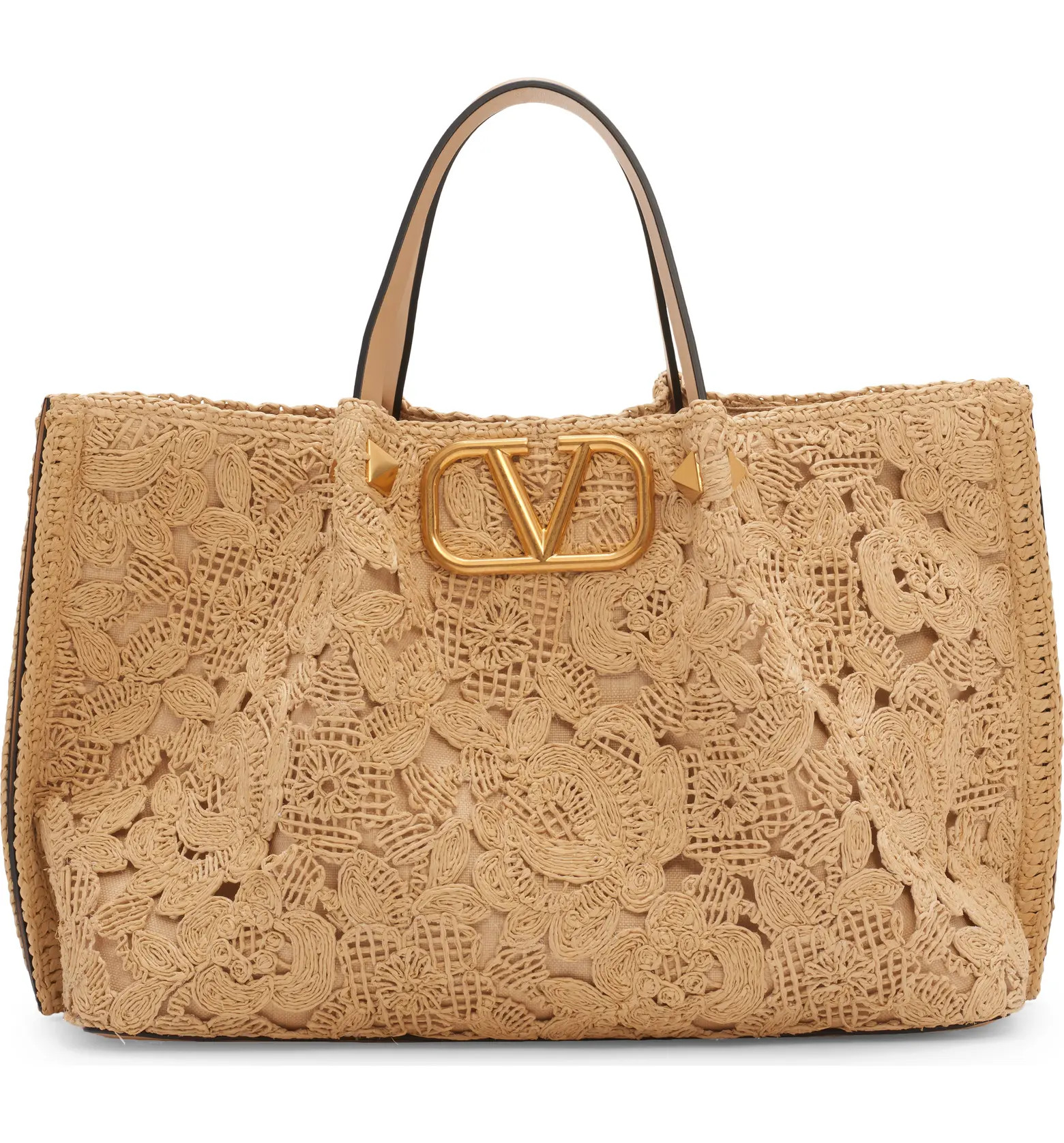 Medium VLOGO Floral Embroidered Tote | Nordstrom