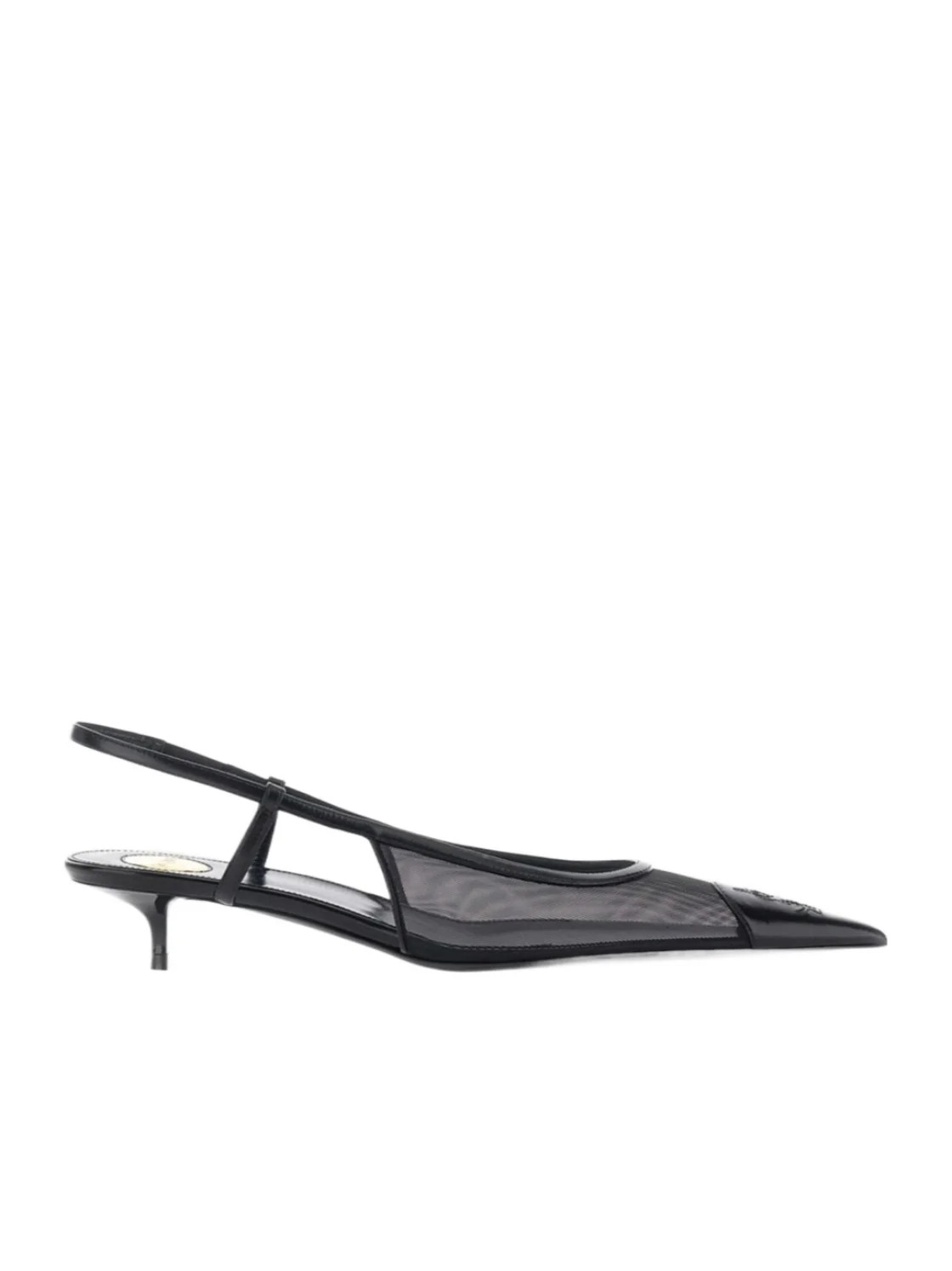 mesh-panelled pointed-toe slingback pumps | Senser US