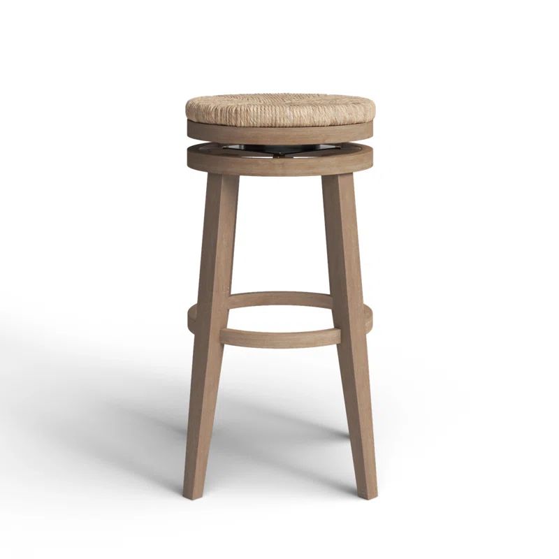 Granville Swivel Solid Wood Woven Seat Bar & Counter Stool | Wayfair North America
