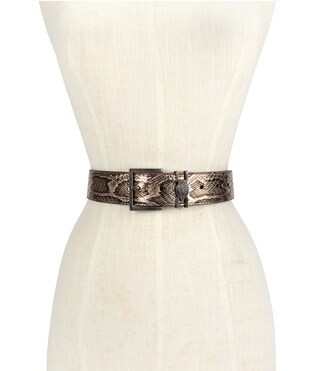 Kurt Geiger London 1.5" Metallic Snake Print Leather Belt | Dillard's | Dillard's