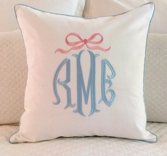 Monogrammed Pillow Cover | Etsy (US)