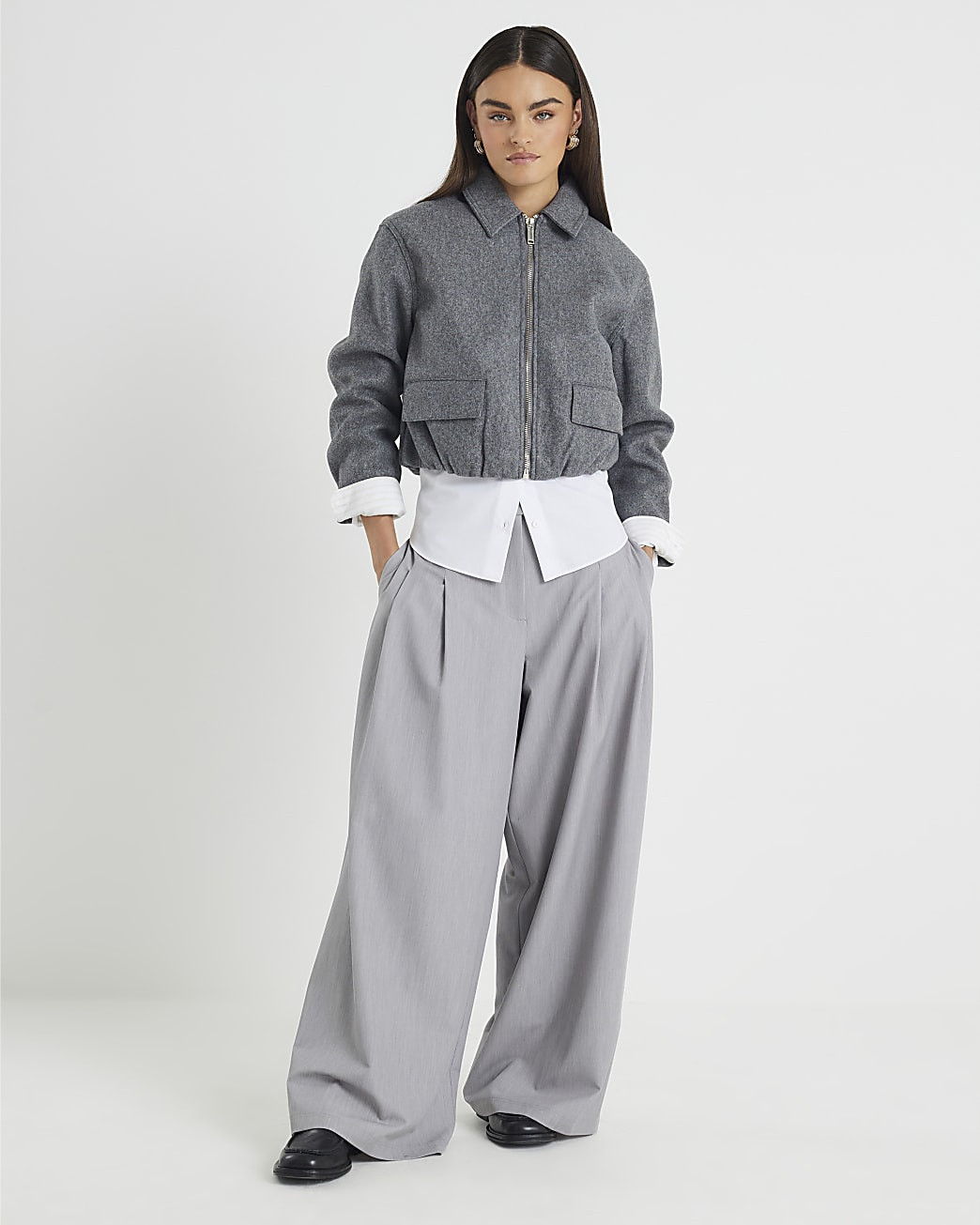 Grey Harrington Jacket | River Island UK & IE