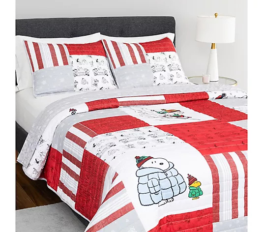 Berkshire Peanuts Winter Mini Quilt Set- King - QVC.com | QVC
