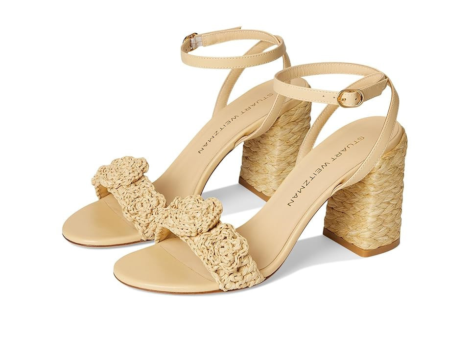 Stuart Weitzman Magnolia Block 85 Women's Wedge Shoes Natural Tonal : 5.5 M, Leather | Zappos