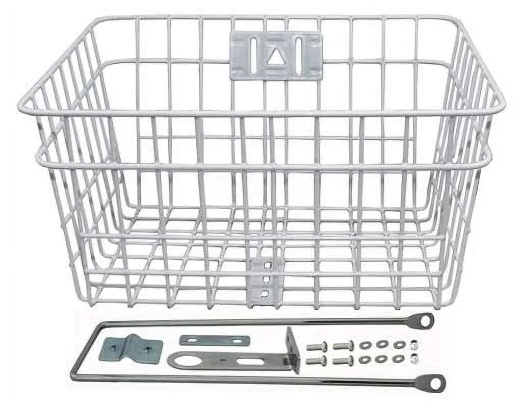 Steel Wire Basket W/Braces White. for bicycle basket, bike basket, lowrider bikes, beach cruiser,... | Walmart (US)