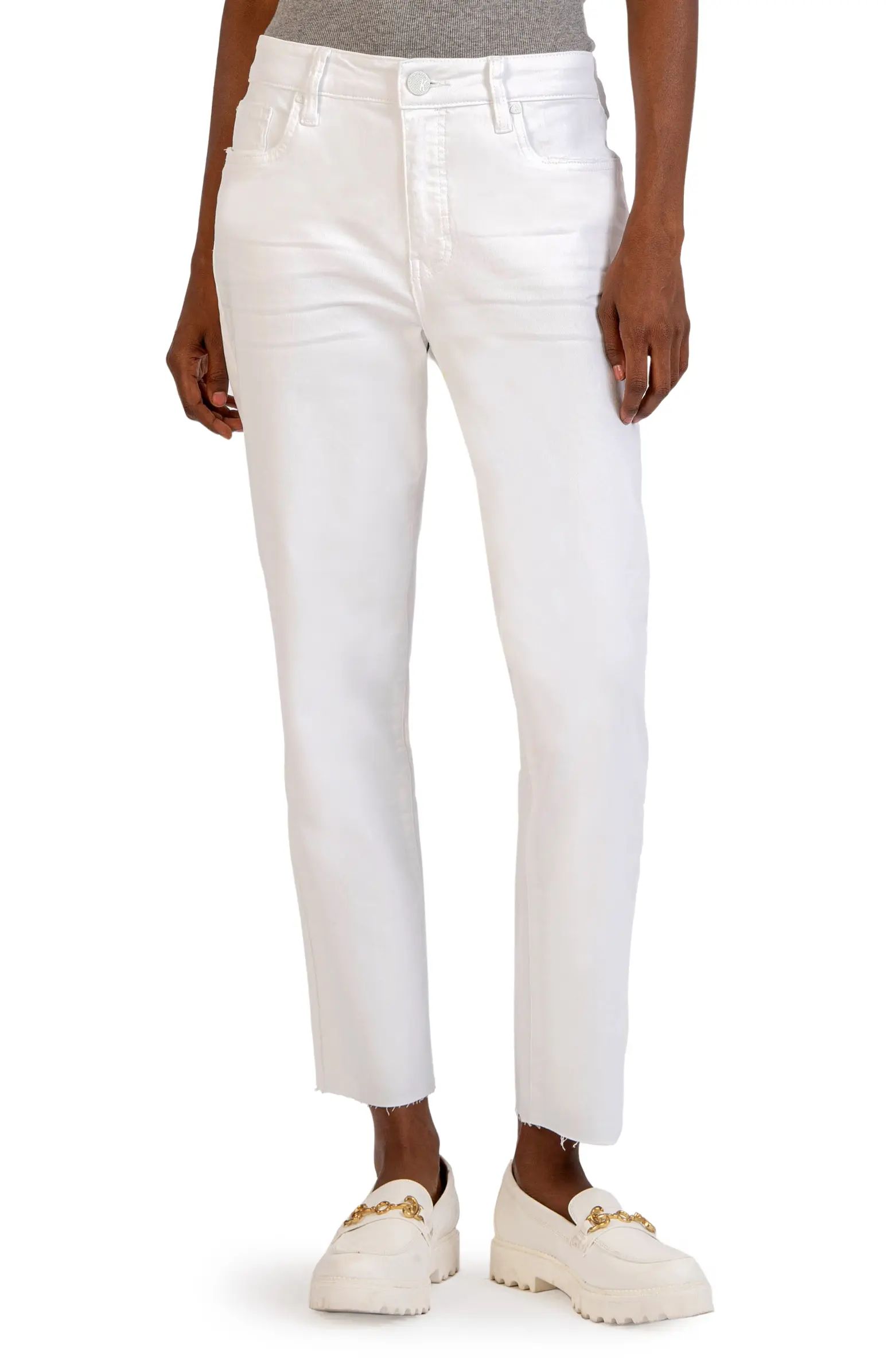 KUT from the Kloth Reese Fab Ab High Waist Raw Hem Ankle Slim Jeans | Nordstrom | Nordstrom