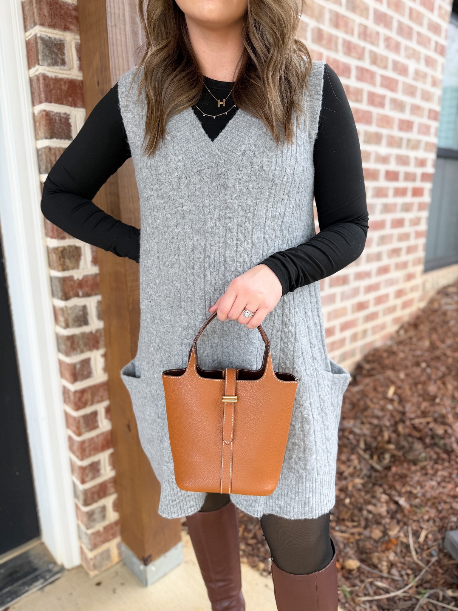 The cutest winter outfit! This sweater dress is so comfy and look how adorable this Target bucket bag is!!😍

#LTKU #LTKootd #LTKHoliday