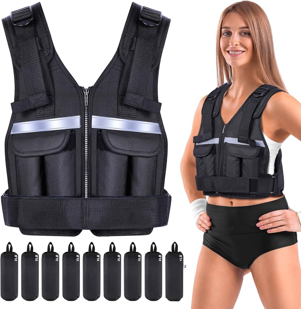 Adjustable Weighted Vest Weights Set: Sportneer 2-18 lbs/2-40 lbs Body Weight Vests 16 In 1 Fast ... | Amazon (US)