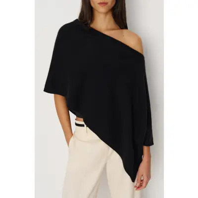 Reformation Alden Cashmere Poncho in Black at Nordstrom | Nordstrom