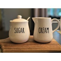 Farmhouse White Ceramic Creamer - Rae Dunn Inspired Add Your Own Personalization | Etsy (US)