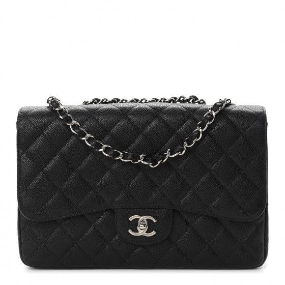 CHANEL Caviar Quilted Jumbo Flap Black | Fashionphile