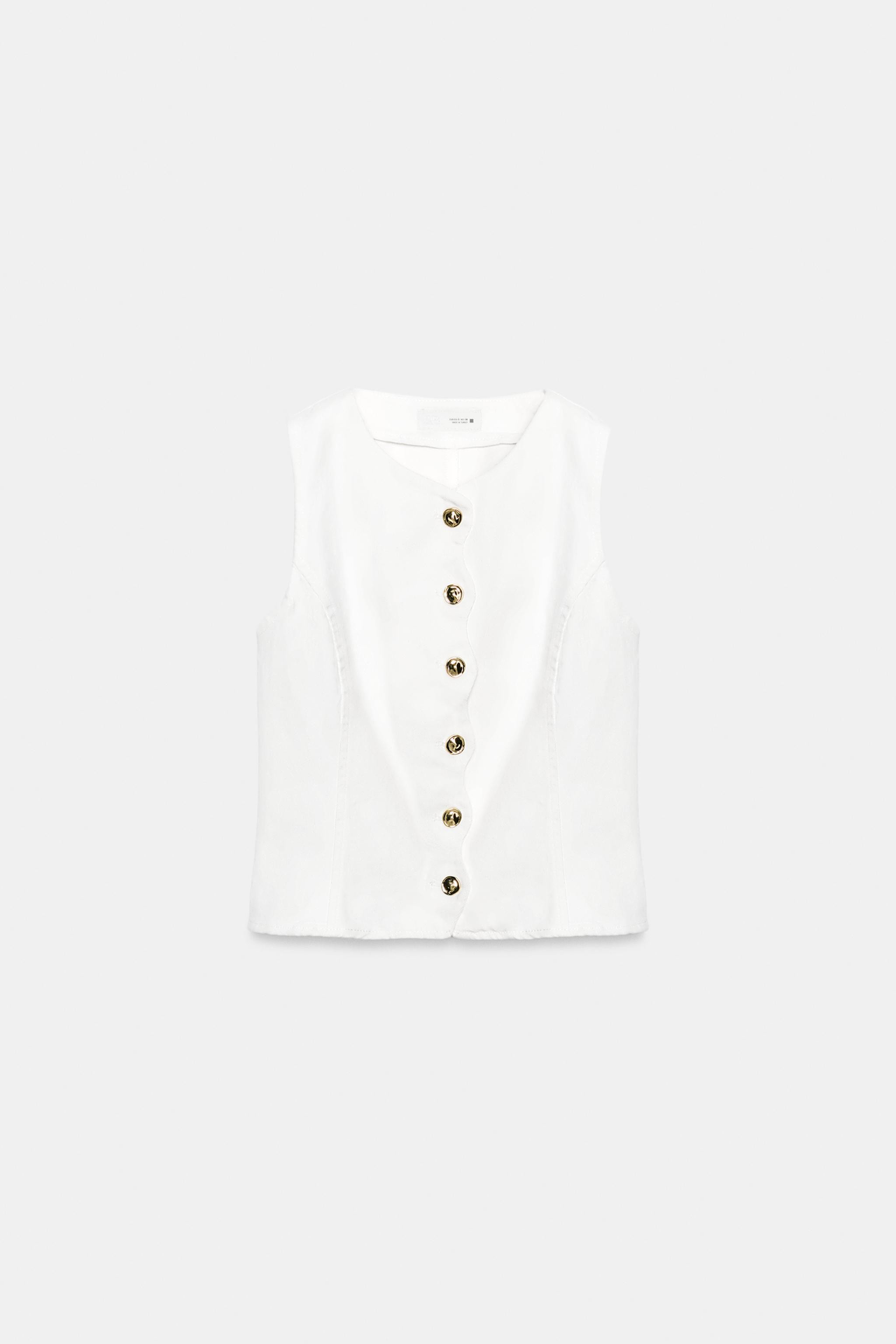 Z1975 SCALLOPED TRIM TOP | Zara US