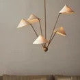 Italian Linen Shade Mantis Chandelier - Brass Sputnik 5-Light Mid Century Modern Conical Ceiling ... | Walmart (US)