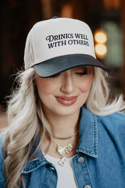 Drinks Well With Others Two-Toned Vintage Hat | Katydid.com