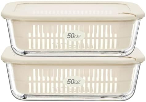 Urban Green Glass Food Storage Containers with Glass Lids, Microwave Safe Food Container Set, Ait... | Amazon (US)