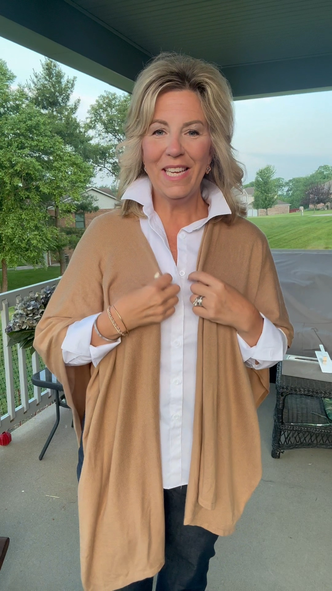 Button-down blouse I’m wearing a size large. I have several options for you to shop. ** Mine is from Amazon 

Straight pants from loft I’m wearing the “Chambre” size 12 

Slingback flats run through to 

 Wrap Is one size 

#LTKMidsize #LTKOver40 #LTKWorkwear