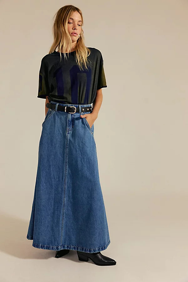 We The Free Sidney Denim Circle Maxi Skirt | Free People (Global - UK&FR Excluded)