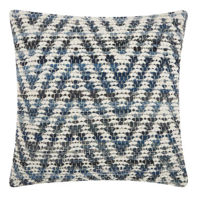 20"x20" Oversize Woven Chevron Denim Zig-Zag Square Throw Pillow Blue - Mina Victory | Target