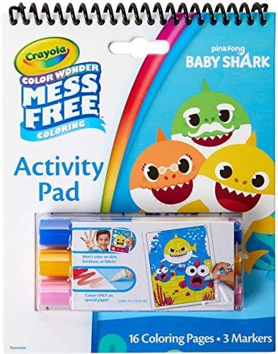 Amazon.com: Crayola Baby Shark Color Wonder Travel Activity Pad, Mess Free Coloring, Gift for Kid... | Amazon (US)