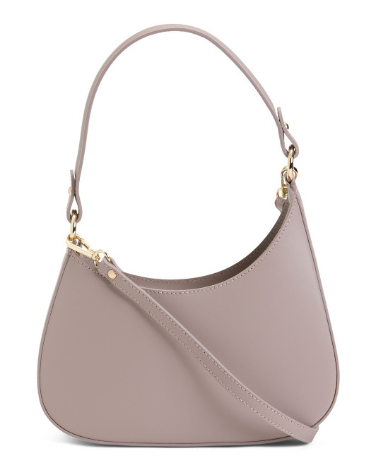 Made In Italy Leather Asymmetrical Smooth Shoulder Bag | TJ Maxx