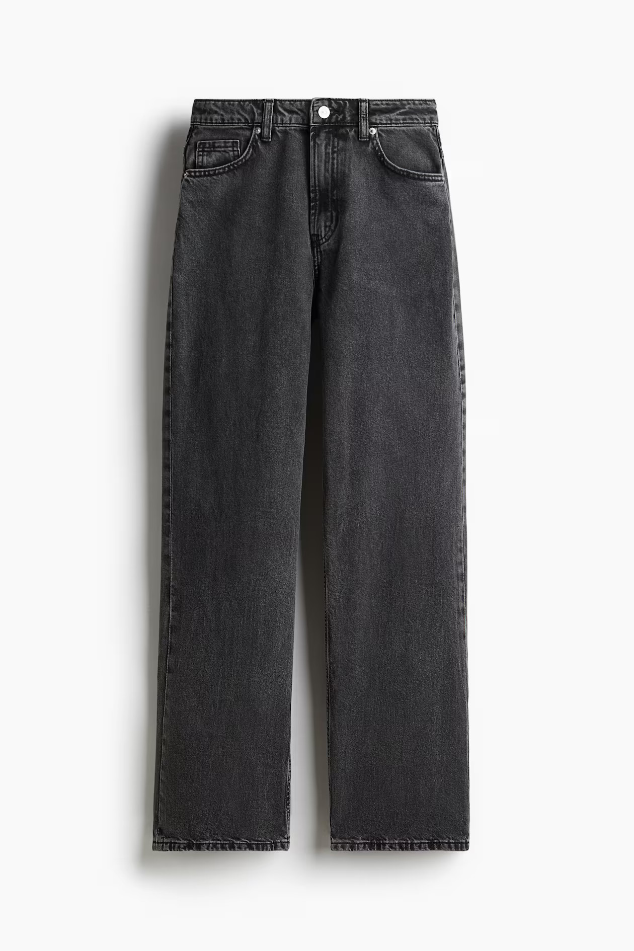Wide High Jeans - High waist - Long - Black - Ladies | H&M GB | H&M (UK, MY, IN, SG, PH, TW, HK)