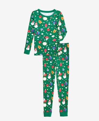 Holiday Lane Little & Big Kids Ornament Cotton Snug Fit Matching Family Pajamas Set, Created for ... | Macy's