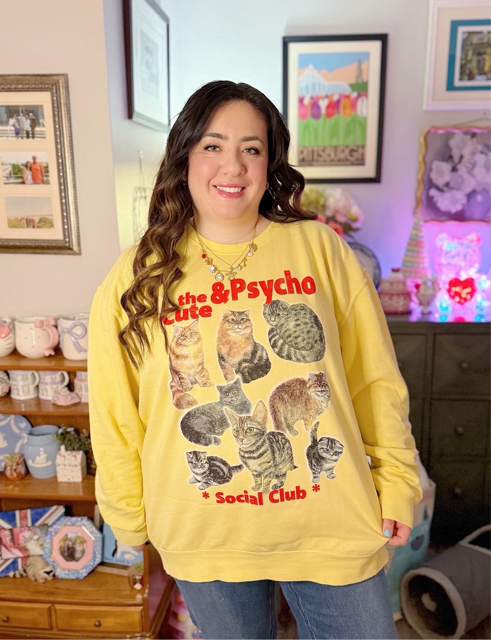 Cat sweatshirt 🐱 

Graphic sweatshirt, crewneck sweatshirt, novelty sweatshirt, charm necklace 

#LTKMidsize #LTKFindsUnder100 #LTKSeasonal