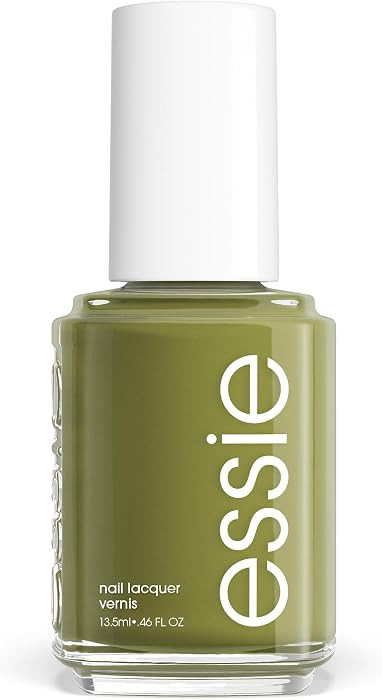 essie nail polish, ferris of them all collection, muted khaki-green nail color with a cream finis... | Amazon (US)