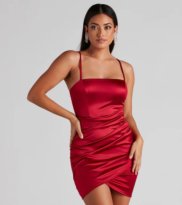 Wrapped In Stylish Satin Mini Dress | Windsor Stores