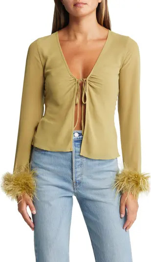 Claudia Feather Trim Blouse | Nordstrom