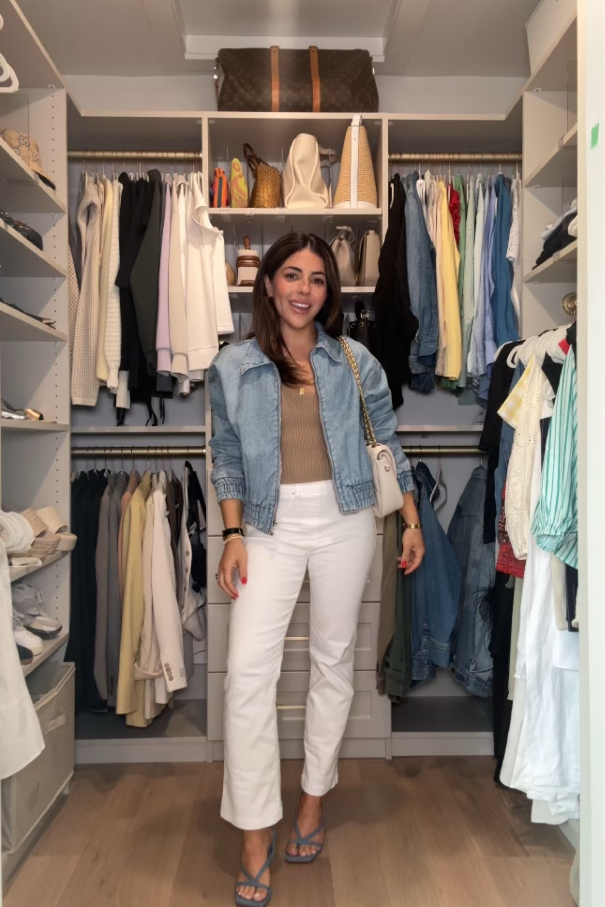 Denim jacket - Large (Oversized)
Top - Small
Pants - Petite small use code GIULIANIXSPANX to save!   

#LTKstyletip #LTKshoes #LTKsummer