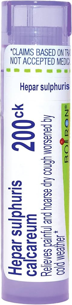 Boiron Hepar Sulphuris Calcareum 200Ck Homeopathic Medicine for Cough - 80 Pellets | Amazon (US)