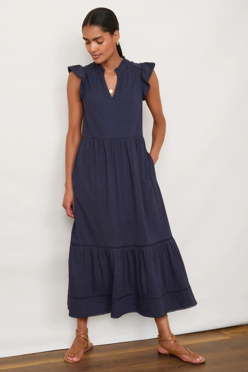 Nicolette Jersey Dress - Navy | WYSE London