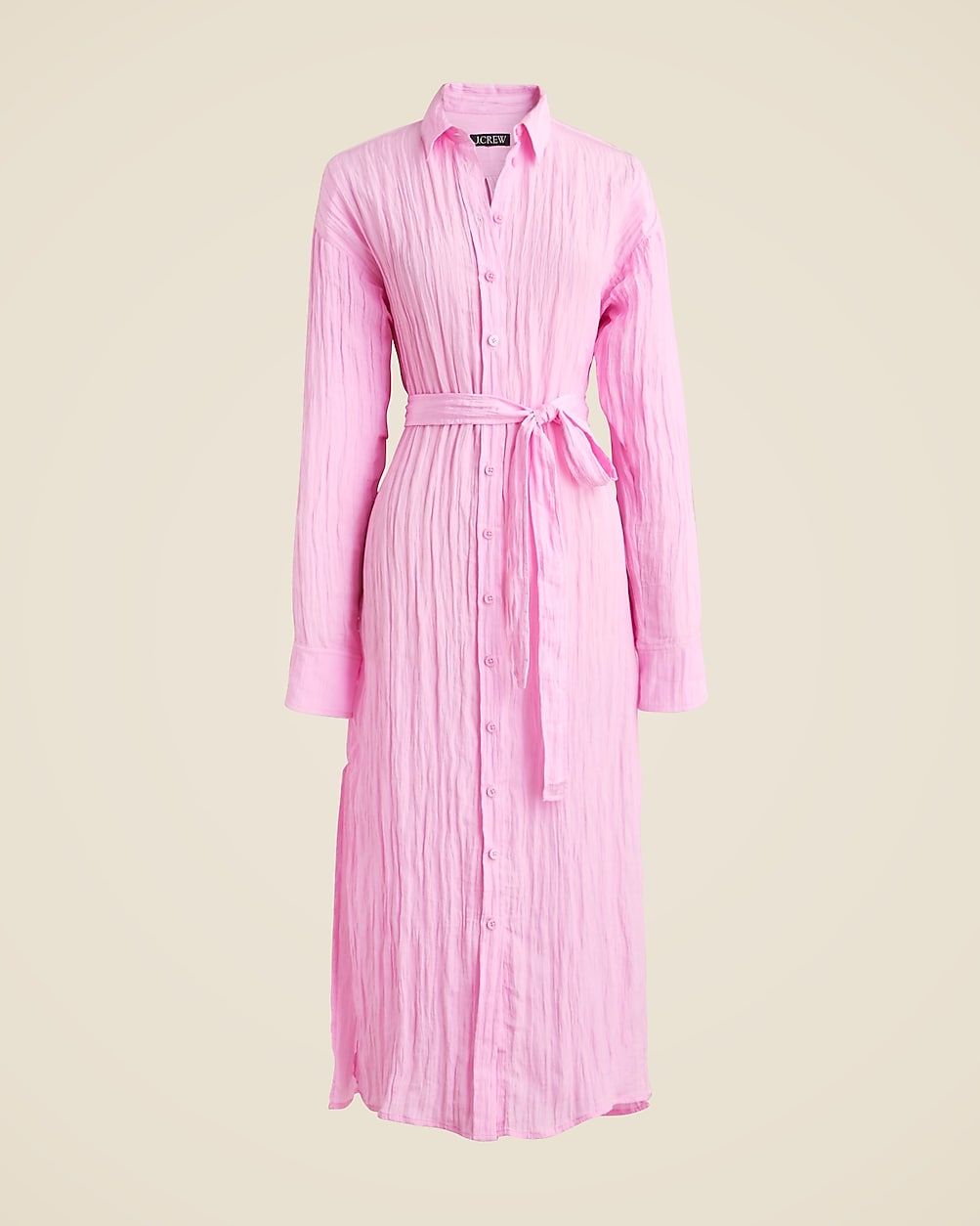 Belted shirtdress in washed nylon | J. Crew US