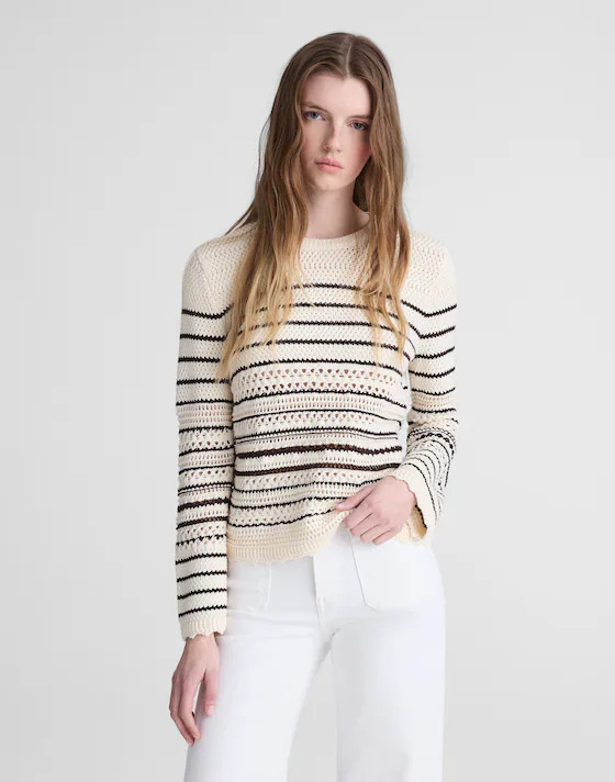 Open-Stitch Sweater in 100% Cotton | Madewell