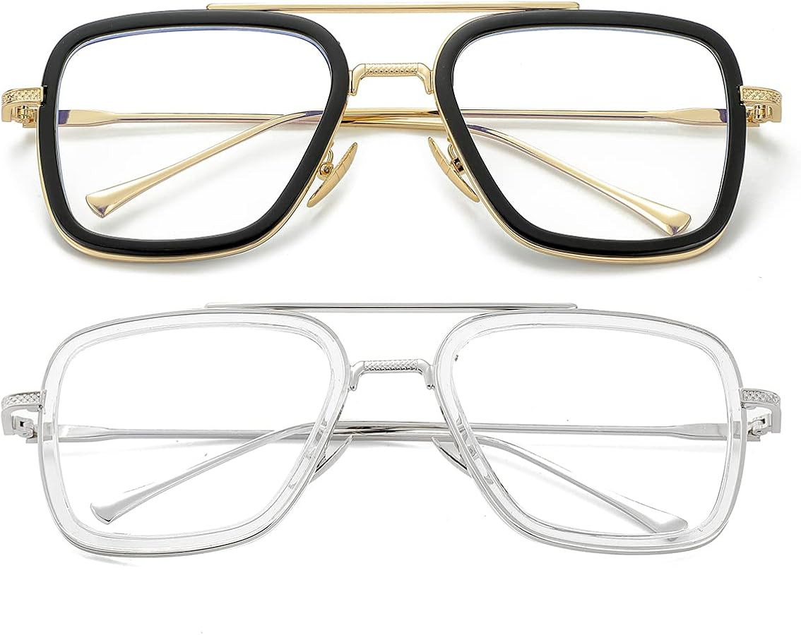 NIDOVIX Tony Stark Style Blue Light Blocking Glasses for Men Women, Iron Man and Spider-Man Compu... | Amazon (US)