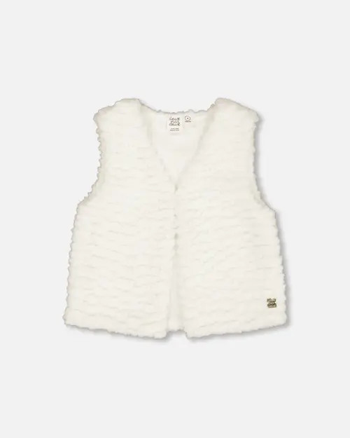 Deux par Deux Little Girl's Faux Fur Vest Off White at Nordstrom, Size 6 | Nordstrom