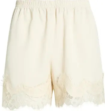 Lace Trim Satin Shorts | Nordstrom