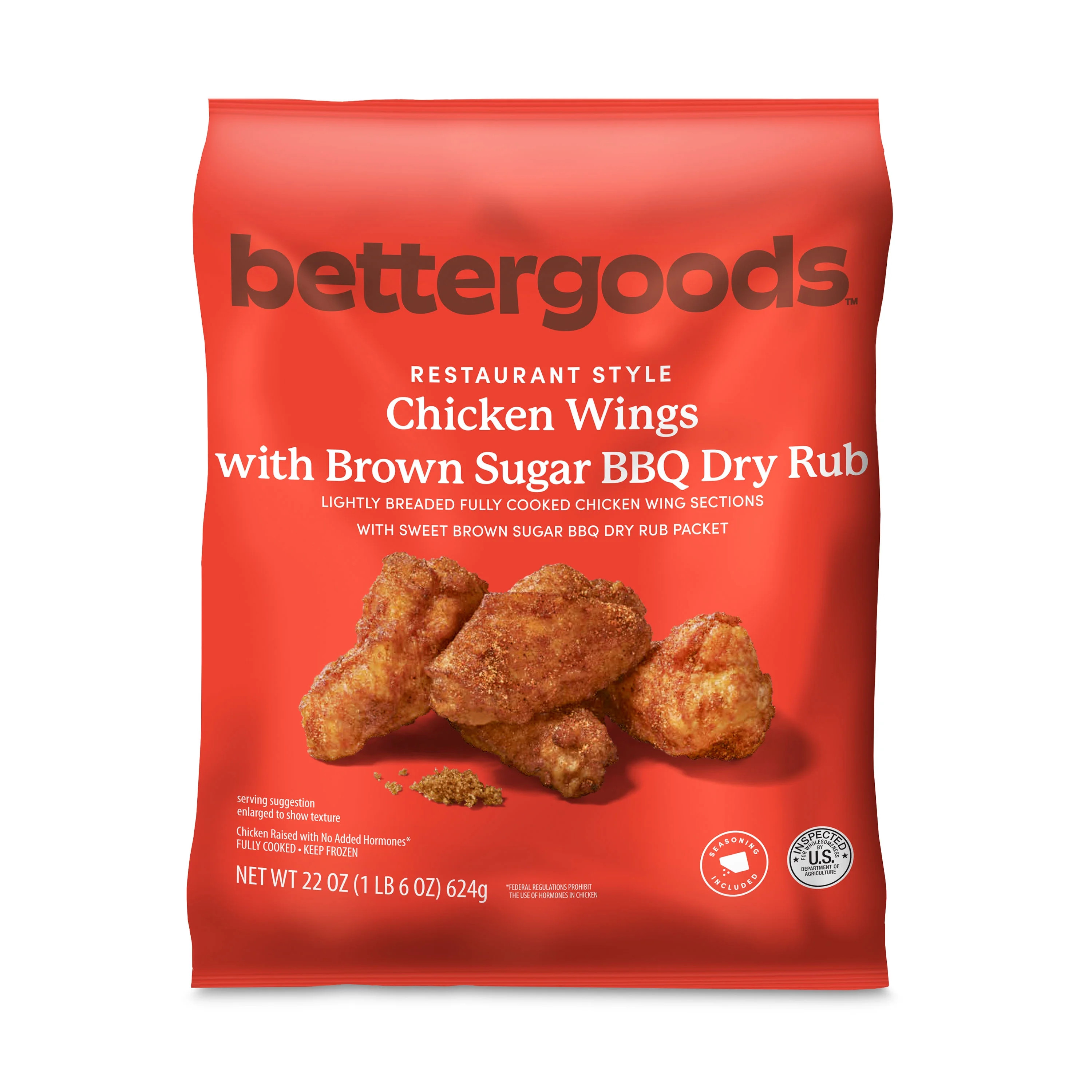 bettergoods Chicken Wings with Brown Sugar BBQ Dry Rub, 22 oz (Frozen) | Walmart (US)