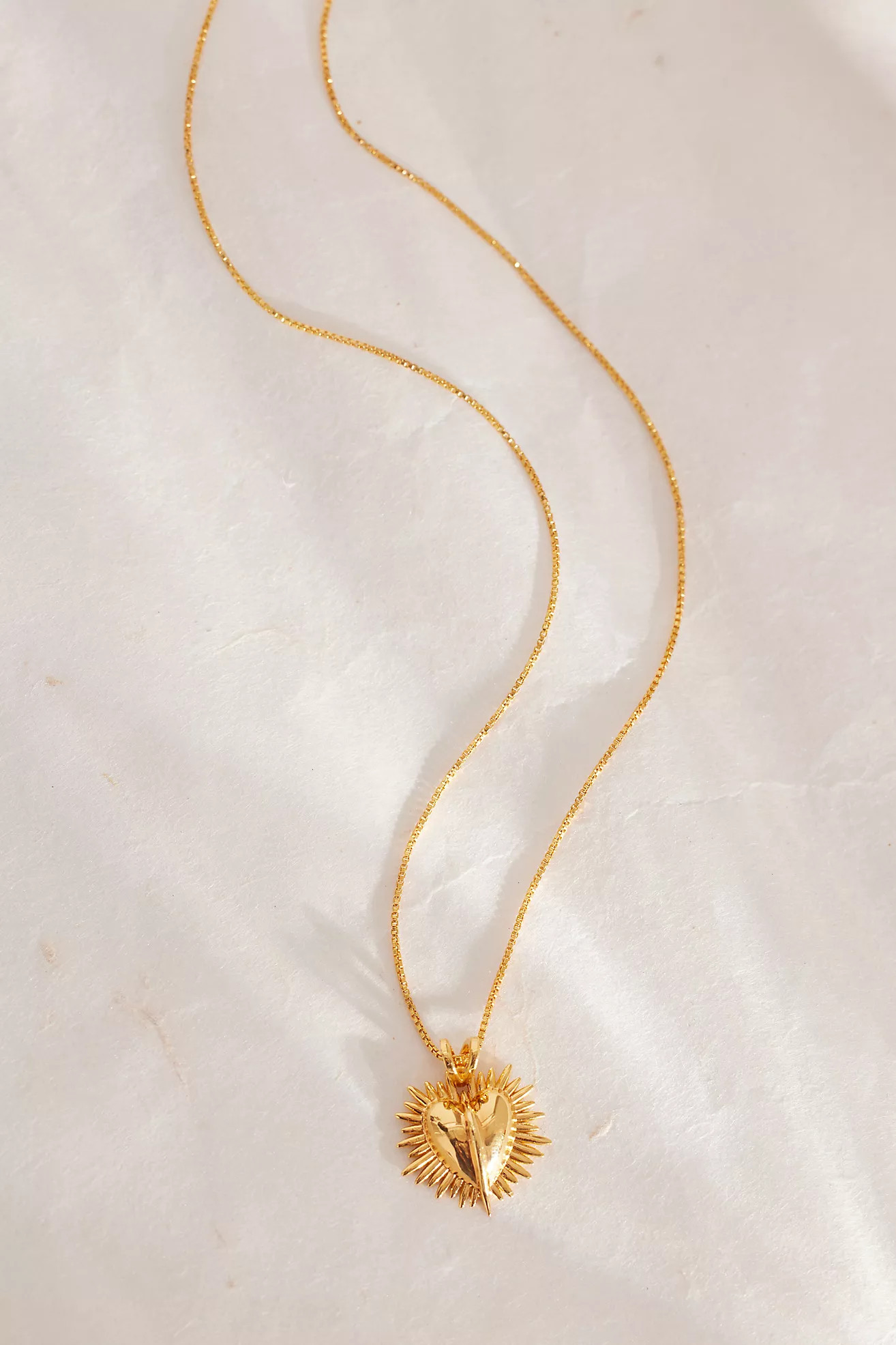 Rachel Jackson Gold-Plated Electric Deco Heart Pendant Necklace | Anthropologie (UK)