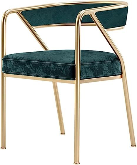 QIAOLI White Vanity Chair Nordic Luxury Vanity Chair for Room Modern Bedroom Armchair with Metal ... | Amazon (US)