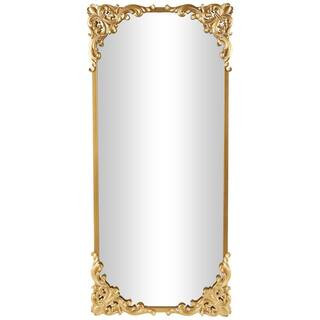 30 in. W x 66 in. H Gold Metal Polished Tall Ornate Baroque Floor Mirror | The Home Depot